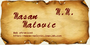 Mašan Malović vizit kartica
